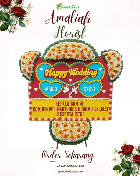 Papan Bunga Pernikahan Tiomneri